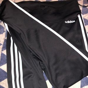 Adidas 3 stripe high rise long pants
